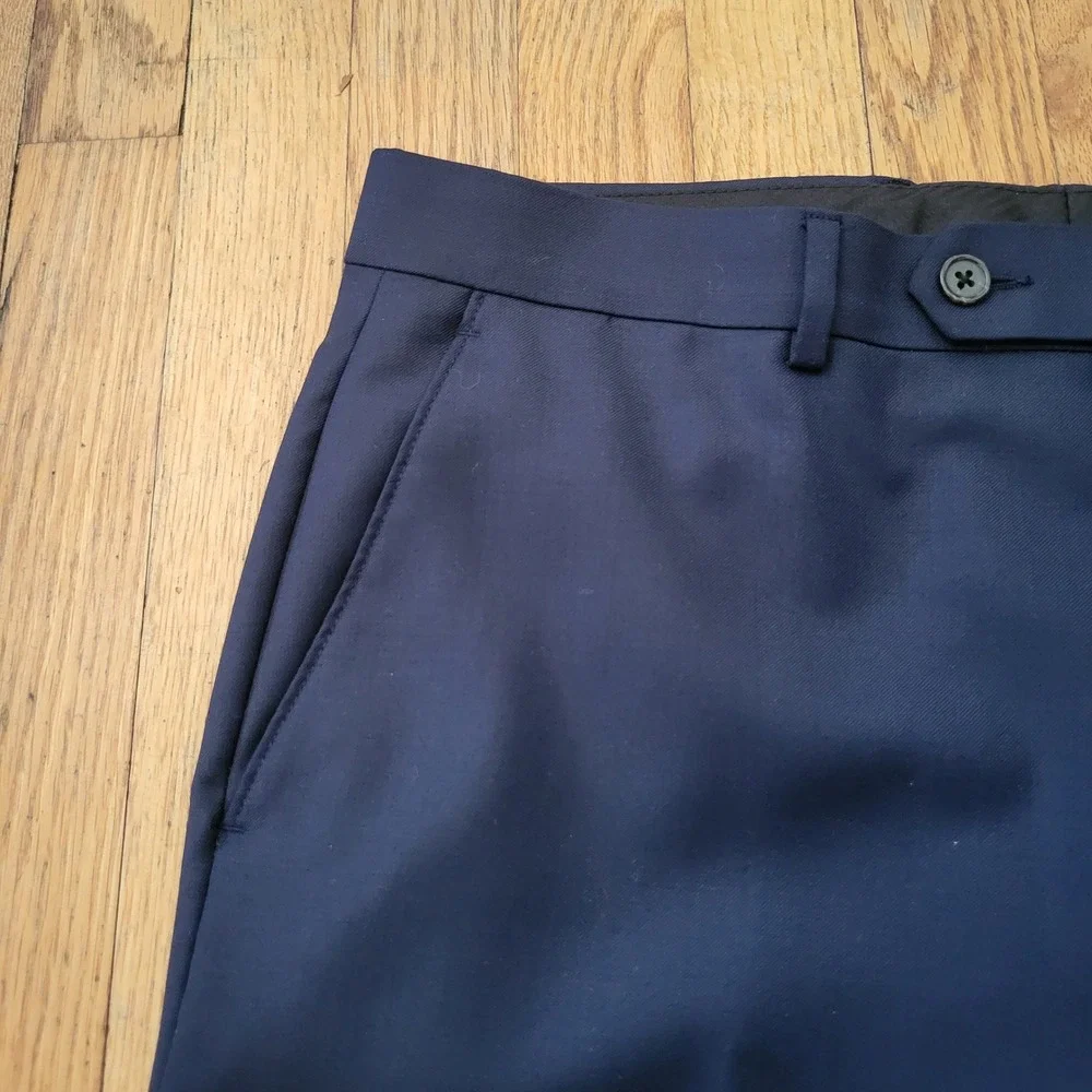 2 Pc Ralph‎ Lauren 42L 34R Suit Navy Blue Wool Classic Dapper Preppy Business